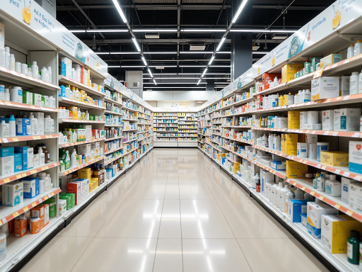 个人护理用品展示，各类护肤品、洗护用品整齐陈列，品牌丰富多样